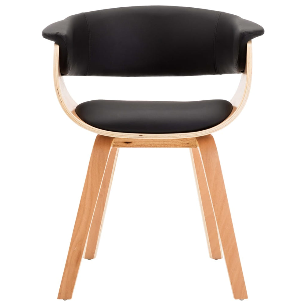 vidaXL Dining Chair Black Bentwood and Faux Leather