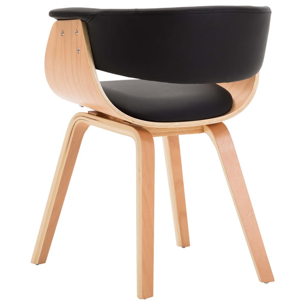 vidaXL Dining Chair Black Bentwood and Faux Leather