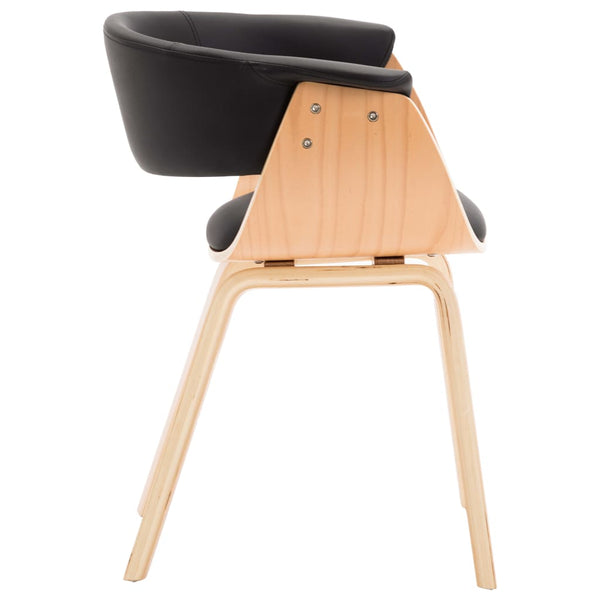 vidaXL Dining Chair Black Bentwood and Faux Leather