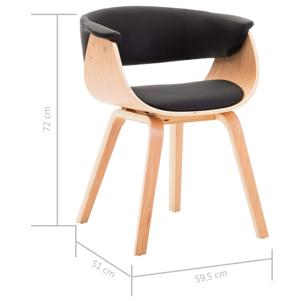 vidaXL Dining Chair Black Bentwood and Faux Leather