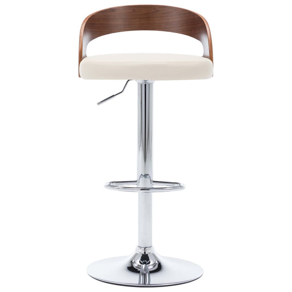 vidaXL Bar Stools 2 pcs Cream White Faux Leather and Bentwood