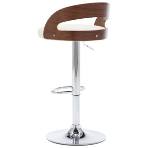 vidaXL Bar Stools 2 pcs Cream White Faux Leather and Bentwood