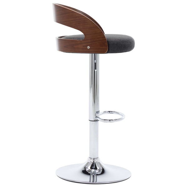 vidaXL Bar Stools 2 pcs Dark Grey Fabric and Bentwood