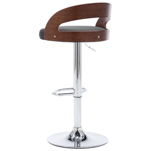 vidaXL Bar Stools 2 pcs Dark Grey Fabric and Bentwood