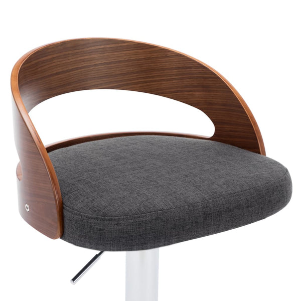 vidaXL Bar Stools 2 pcs Dark Grey Fabric and Bentwood