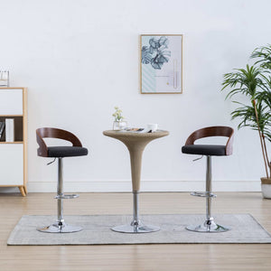 vidaXL Bar Stools 2 pcs Dark Grey Fabric and Bentwood