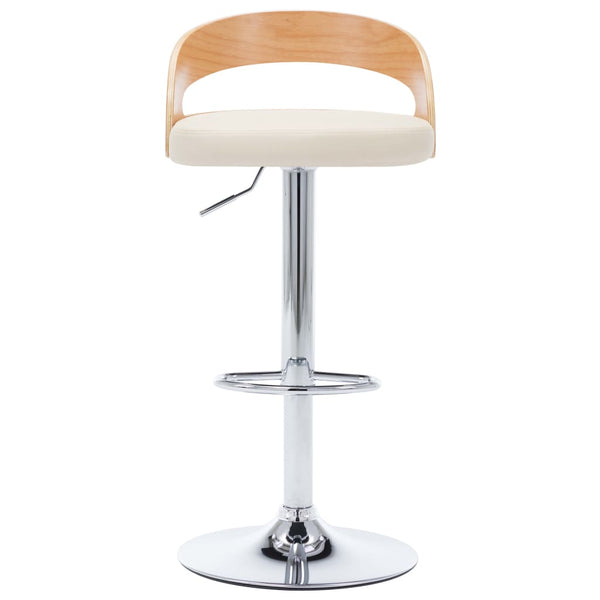 vidaXL Bar Stools 2 pcs Cream White Faux Leather and Bentwood