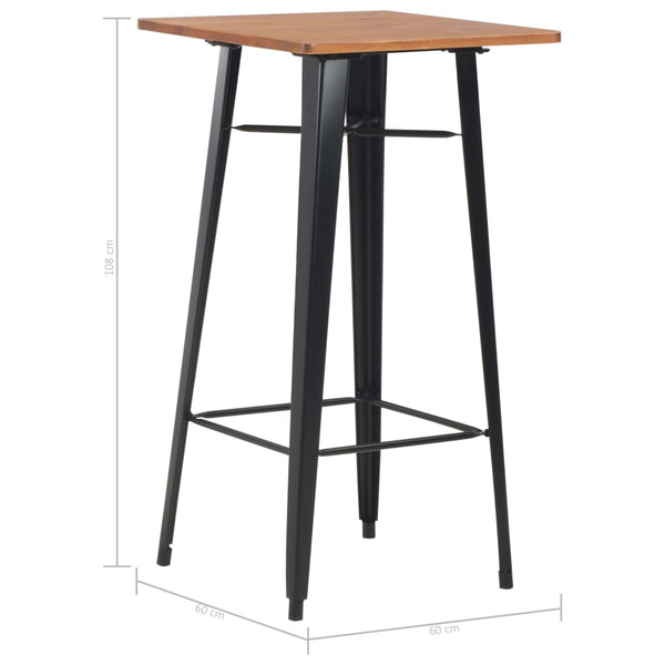 vidaXL 3-Piece Bar Set Steel Black