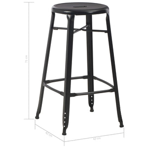 vidaXL 3-Piece Bar Set Steel Black