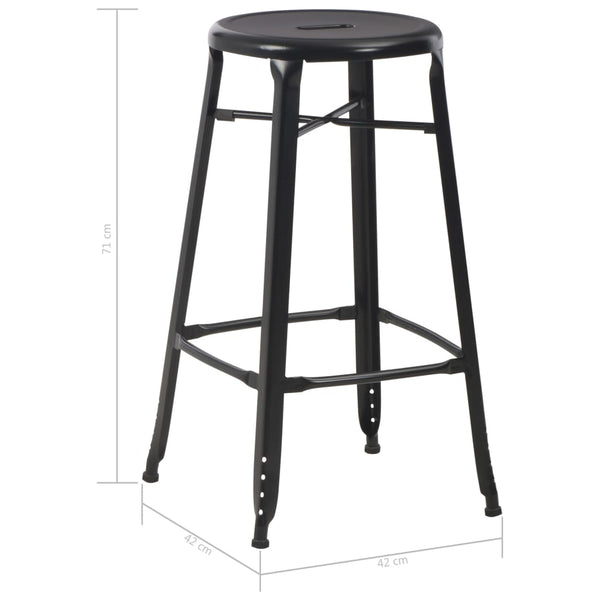 vidaXL 3-Piece Bar Set Steel Black