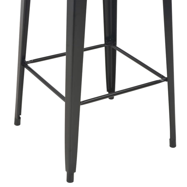 vidaXL 3-Piece Bar Set Steel Black