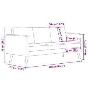 vidaXL 2-piece Sofa Set Fabric Cream