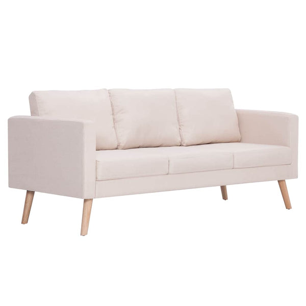 vidaXL 2-piece Sofa Set Fabric Cream