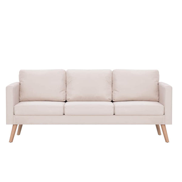 vidaXL 2-piece Sofa Set Fabric Cream
