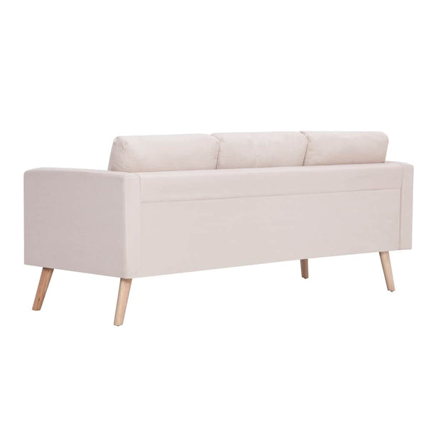 vidaXL 2-piece Sofa Set Fabric Cream