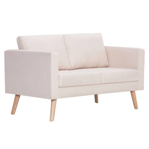 vidaXL 2-piece Sofa Set Fabric Cream