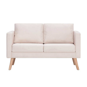vidaXL 2-piece Sofa Set Fabric Cream