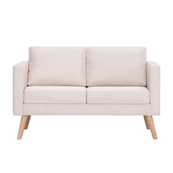 vidaXL 2-piece Sofa Set Fabric Cream
