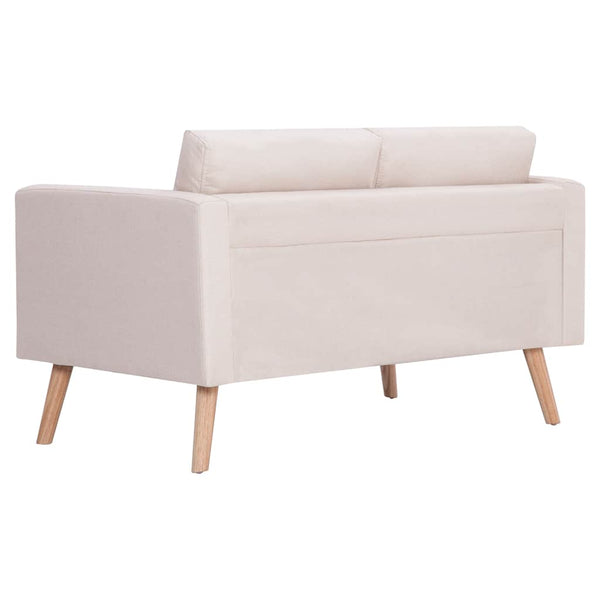 vidaXL 2-piece Sofa Set Fabric Cream