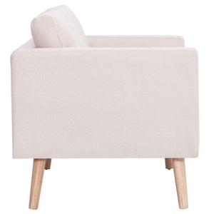 vidaXL 2-piece Sofa Set Fabric Cream