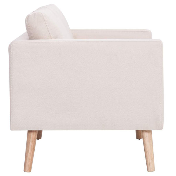 vidaXL 2-piece Sofa Set Fabric Cream