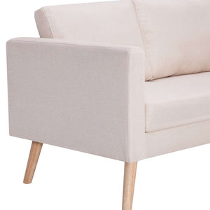 vidaXL 2-piece Sofa Set Fabric Cream