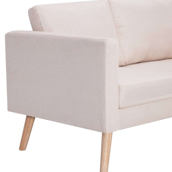vidaXL 2-piece Sofa Set Fabric Cream