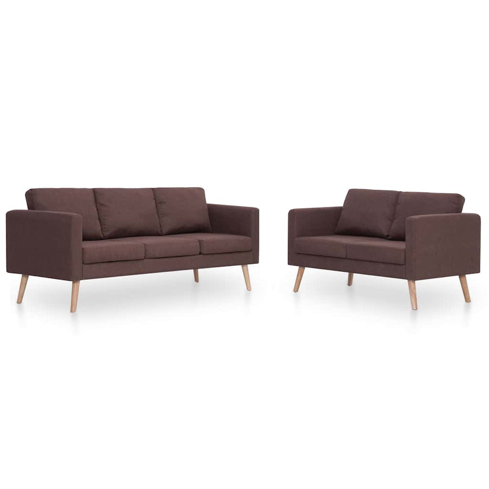 vidaXL 2-Piece Sofa Set Fabric Brown