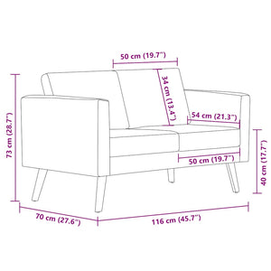 vidaXL 2-Piece Sofa Set Fabric Blue