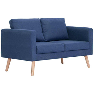 vidaXL 2-Piece Sofa Set Fabric Blue