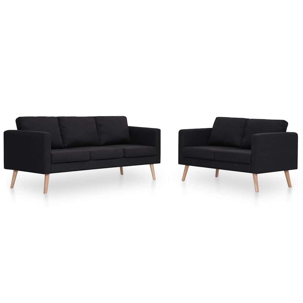 vidaXL 2-piece Sofa Set Fabric Black