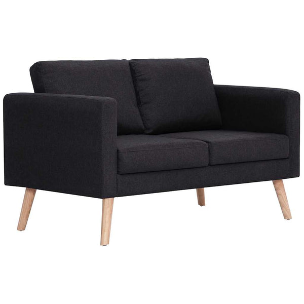 vidaXL 2-piece Sofa Set Fabric Black