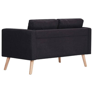 vidaXL 2-piece Sofa Set Fabric Black