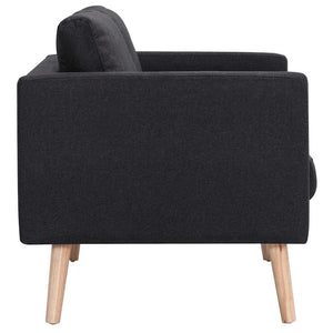 vidaXL 2-piece Sofa Set Fabric Black