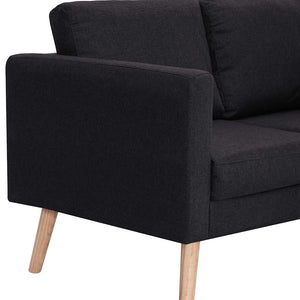 vidaXL 2-piece Sofa Set Fabric Black