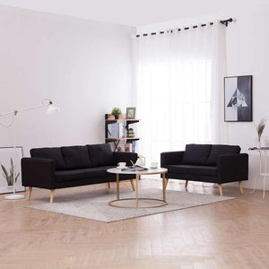 vidaXL 2-piece Sofa Set Fabric Black