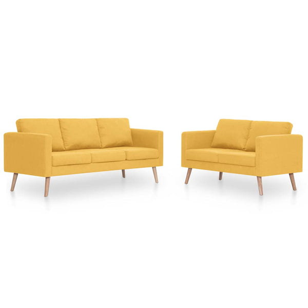 vidaXL 2-Piece Sofa Set Fabric Yellow