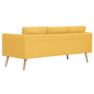 vidaXL 2-Piece Sofa Set Fabric Yellow