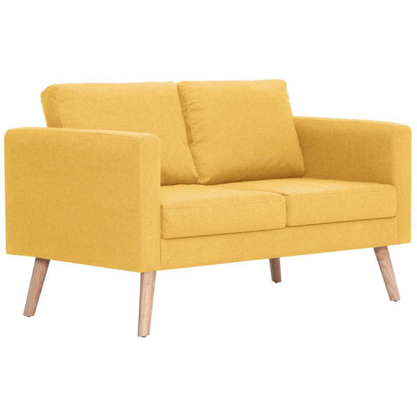 vidaXL 2-Piece Sofa Set Fabric Yellow