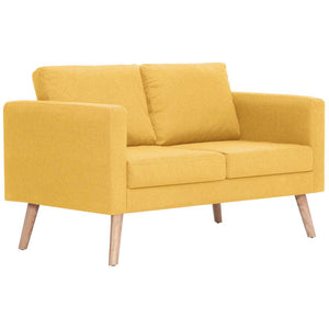 vidaXL 2-Piece Sofa Set Fabric Yellow
