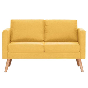 vidaXL 2-Piece Sofa Set Fabric Yellow