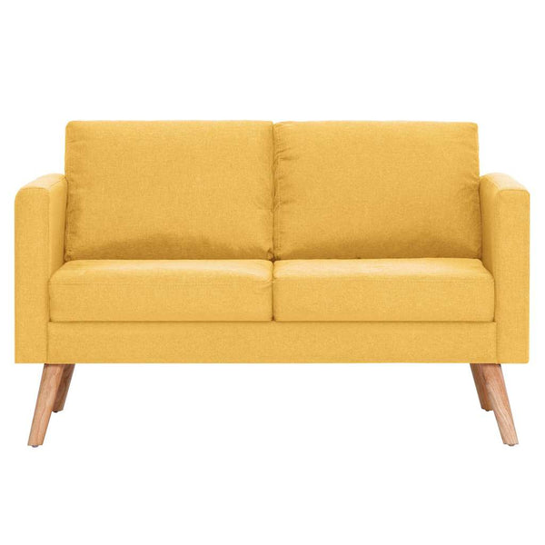 vidaXL 2-Piece Sofa Set Fabric Yellow