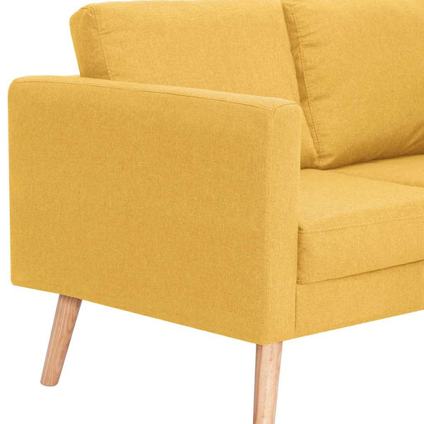 vidaXL 2-Piece Sofa Set Fabric Yellow
