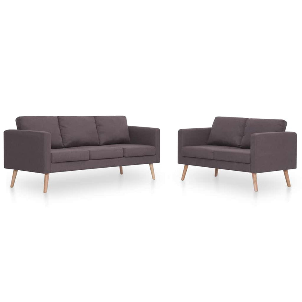 vidaXL 2-Piece Sofa Set Fabric Taupe