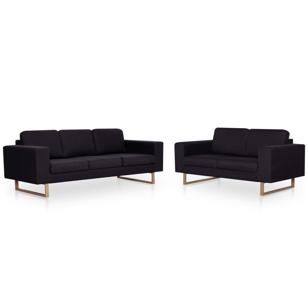 vidaXL 2-piece Sofa Set Fabric Black