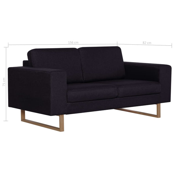 vidaXL 2-piece Sofa Set Fabric Black