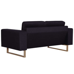 vidaXL 2-piece Sofa Set Fabric Black