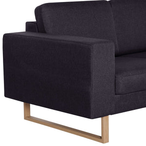 vidaXL 2-piece Sofa Set Fabric Black