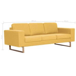 vidaXL 2-Piece Sofa Set Fabric Yellow