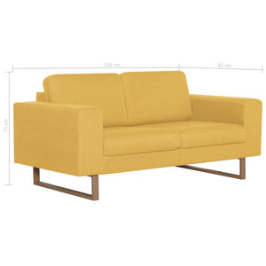 vidaXL 2-Piece Sofa Set Fabric Yellow